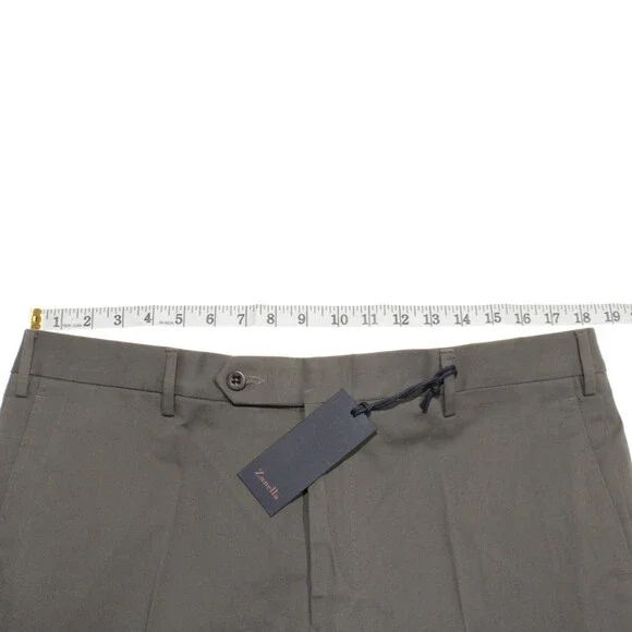 Zanella NWT Chinos / Casual Pants Size 36 US Parker In Solid Gray Cotton Blend